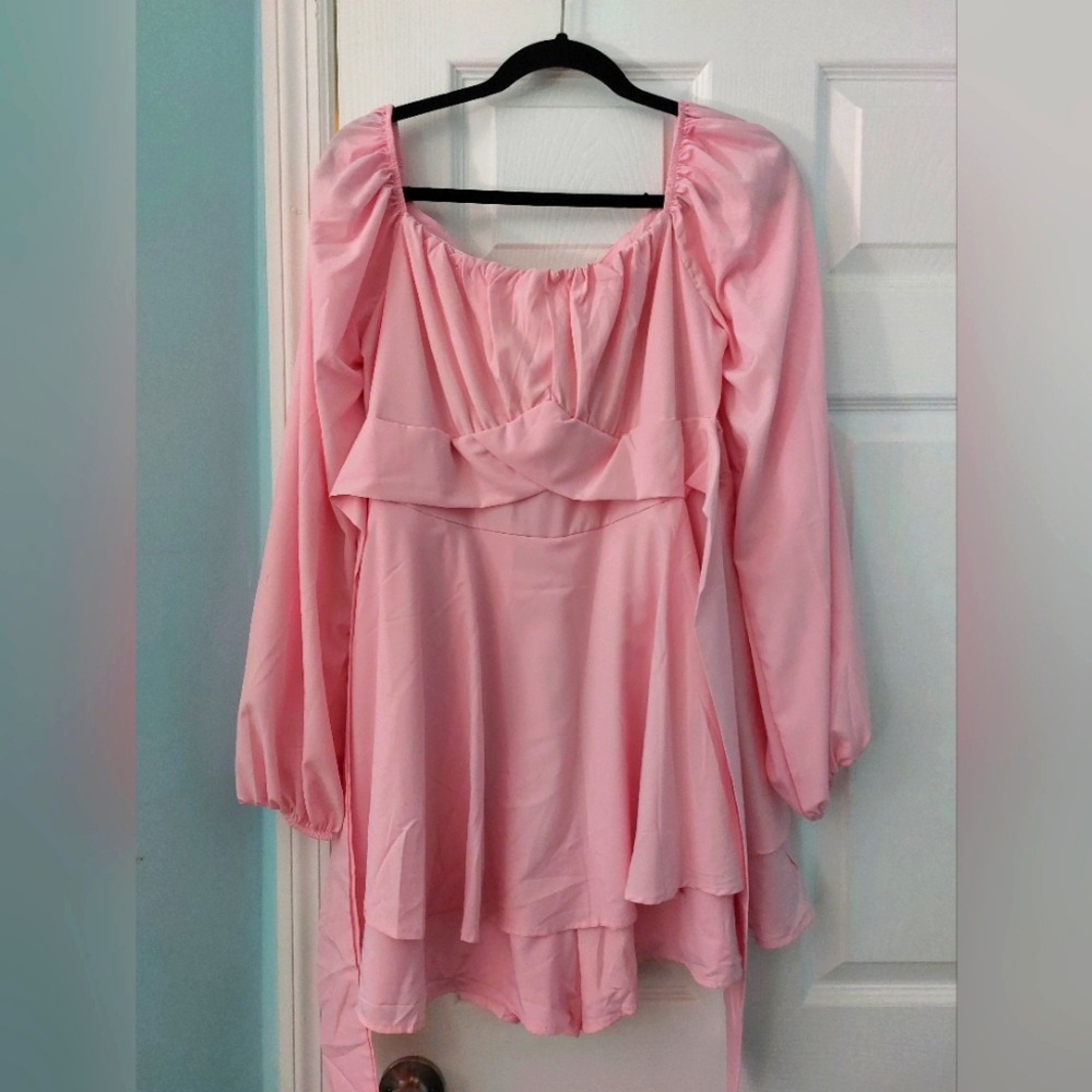 Plus size Romper Dress light pink